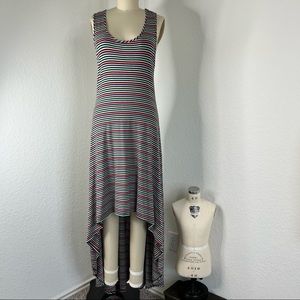 Anthro Mona B High Low Striped Dress